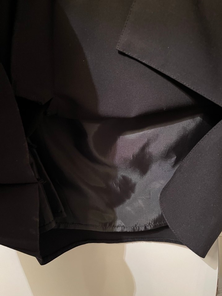 Drapeli Siyah Midi Hamile Eteği - Görsel 5