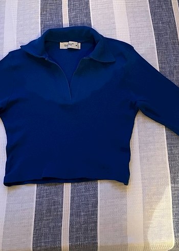 Düğmeli Lacivert Kadın Sweatshirt - Görsel 2