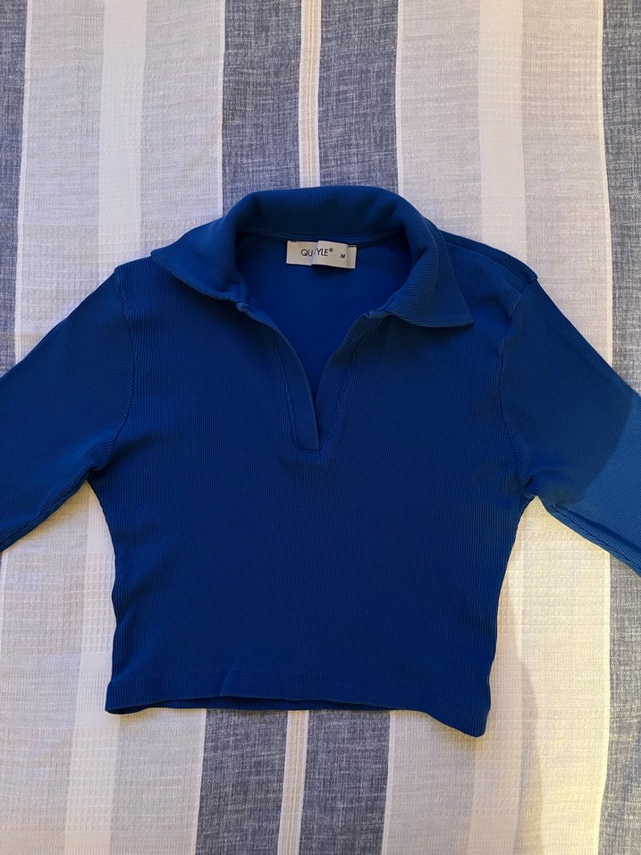 Düğmeli Lacivert Kadın Sweatshirt - Görsel 3