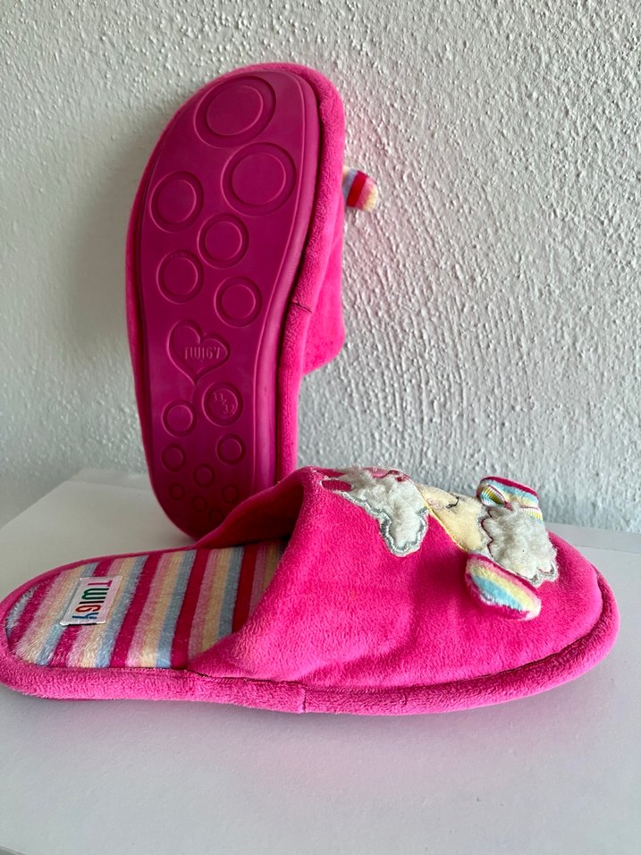 Nakışlı Pembe Kız Çocuk Ev Terliği - Görsel 4