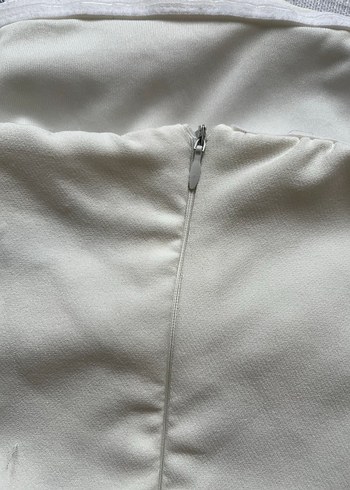 Askısız Mini Beyaz Elbise - Görsel 3