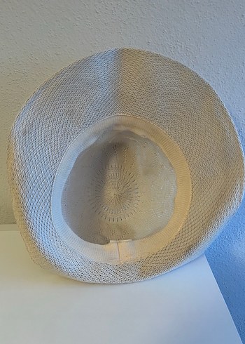 Boncuk Detaylı Beyaz Örgü Bohem Kadın Şapka - Görsel 3