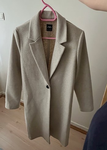 Tek Düğmeli Bej Kaban - Görsel 2