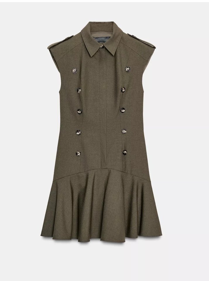 Zara vatkalı kısa elbise - Görsel 2