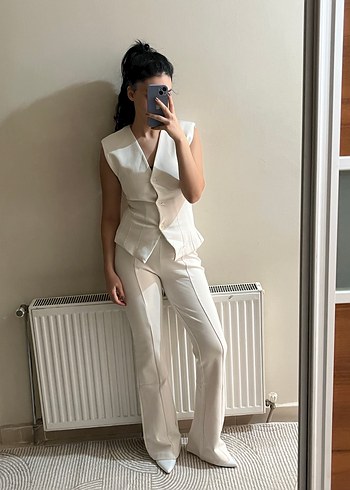 Beyaz Mini Pamuklu Kadın Takım - Görsel 4