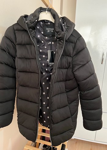 Siyah Puff Mont, Yüksek Yaka, Günlük - Görsel 3