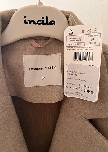 Bej Kadın Klasik Kaban lc wakiki - Görsel 3