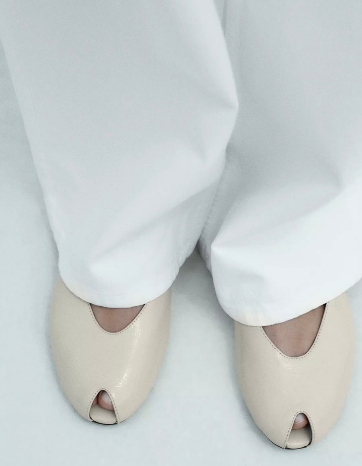 Zara Beyaz Kadın Dolgu Topuklu Akşam Ayakkabısı - Görsel 4