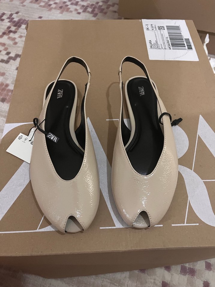 Zara Beyaz Kadın Dolgu Topuklu Akşam Ayakkabısı - Görsel 5