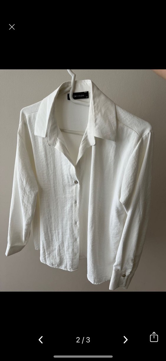 Beyaz Keten Gömlek, Rahat Kesim, Uzun Kollu - Görsel 2