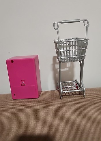 pembe buzdolabi  ve barbie Alışveriş Arabası - Görsel 4