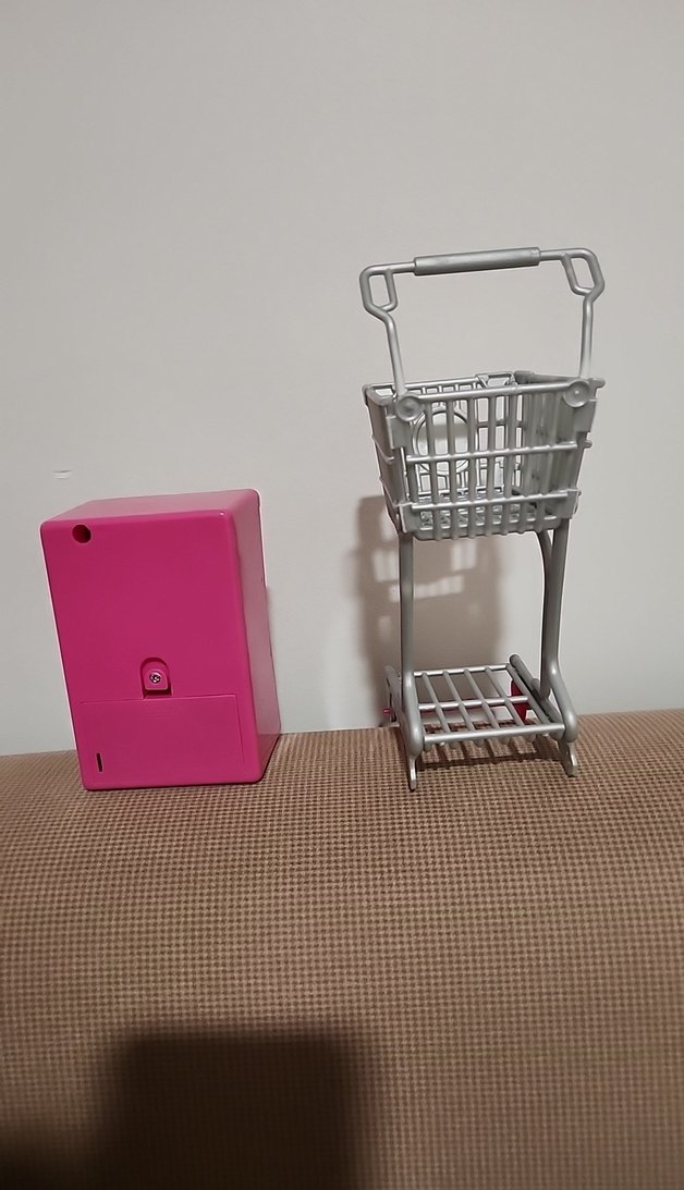 pembe buzdolabi  ve barbie Alışveriş Arabası - Görsel 4