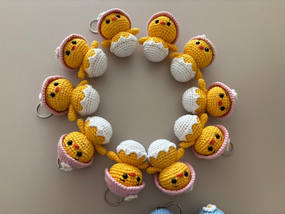 amigurimi civciv anahtarlık - Görsel 2