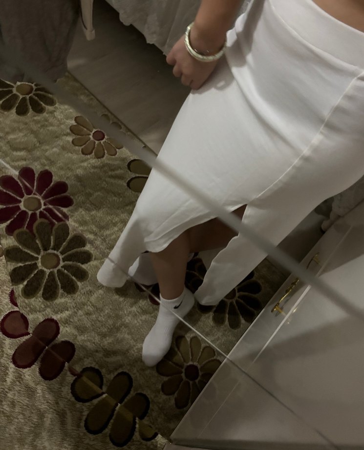 Beyaz Midi Straplez Emzirme Elbisesi - Görsel 3