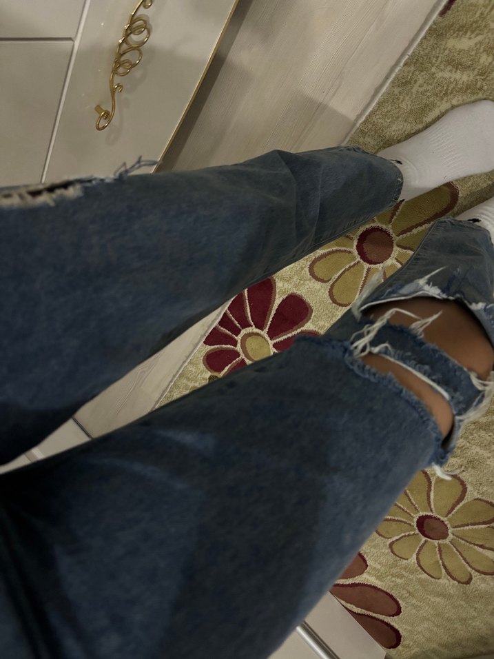 Gri Renk Kadın Bol Kesim Denim Pantolon - Görsel 3