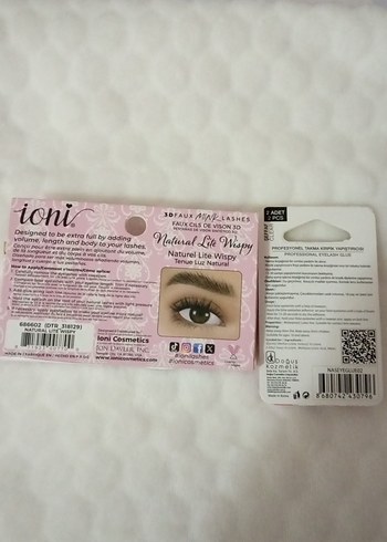 Pastel Pembe 3D Vizon Takma Kirpik ve Yapıştırıcı - Görsel 4