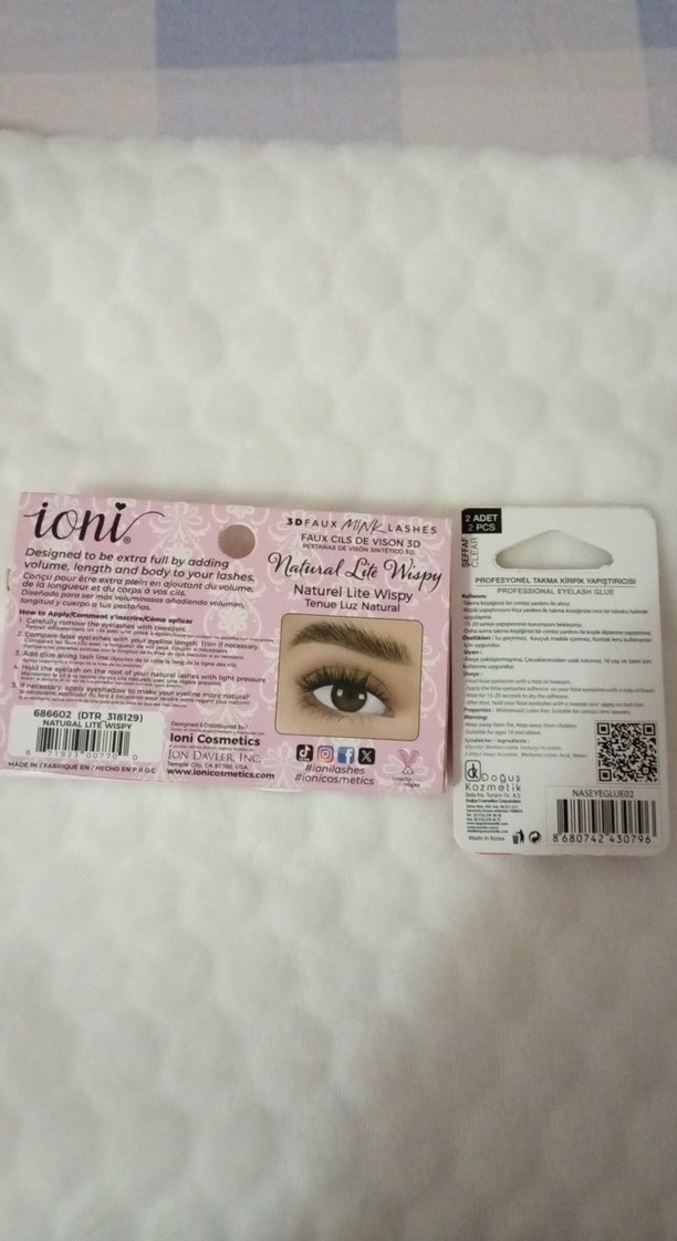 Pastel Pembe 3D Vizon Takma Kirpik ve Yapıştırıcı - Görsel 4