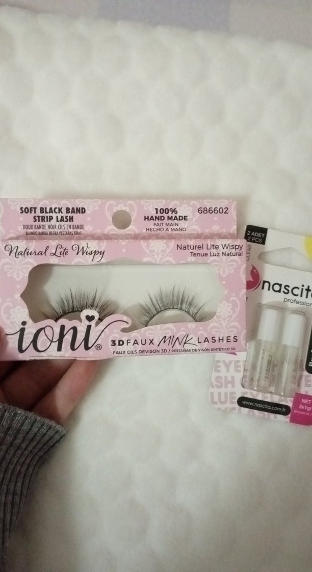 Pastel Pembe 3D Vizon Takma Kirpik ve Yapıştırıcı - Görsel 3