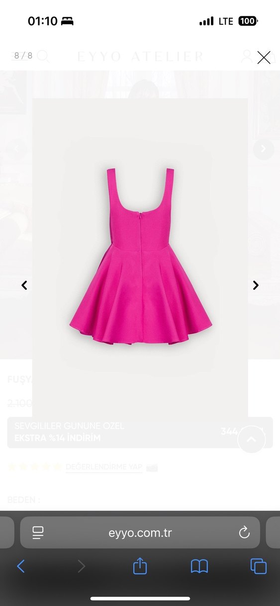 Dantelli Pembe Straplez Mini Elbise - Görsel 5