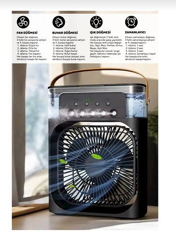 Yeşil Taşınabilir Mini Vantilatör - Görsel 3