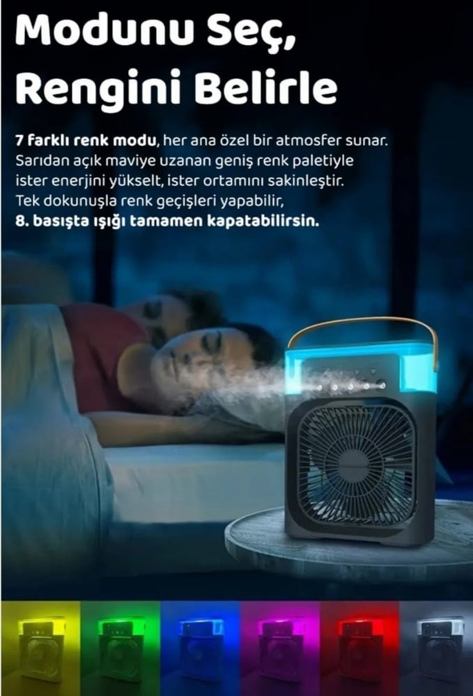 Yeşil Taşınabilir Mini Vantilatör - Görsel 2