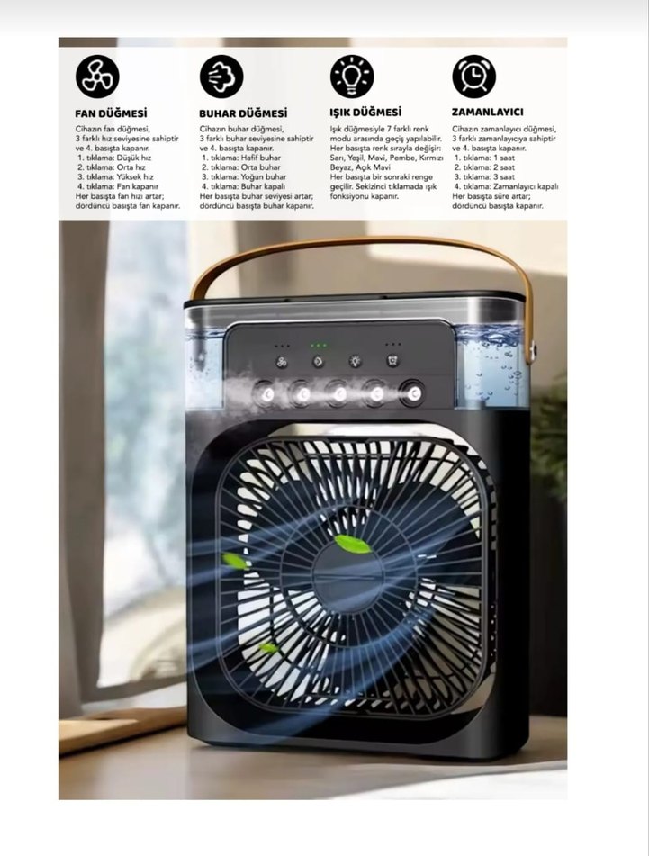 Yeşil Taşınabilir Mini Vantilatör - Görsel 3