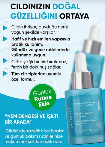 Hyaluronik Asit İçeren Yoğun Nemlendirici Yüz Serumu - Görsel 6