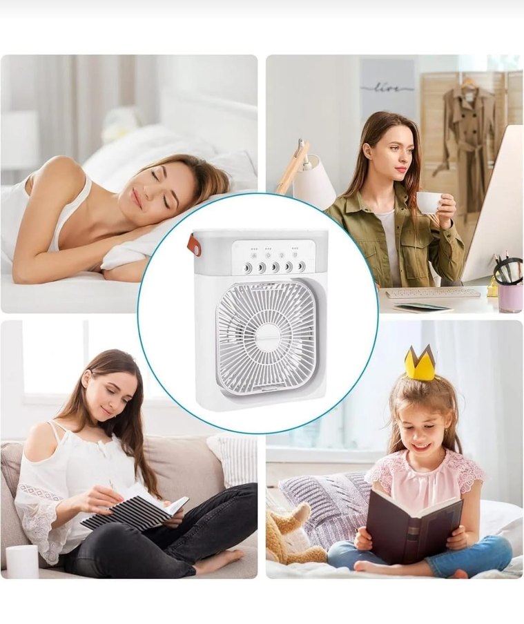 Beyaz Taşınabilir Serinletici Vantilatör - Görsel 2
