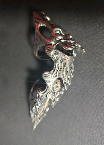 Gri Gotik Biker Erkek Yüzük - Görsel 3