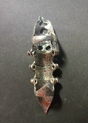 Gri Gotik Biker Erkek Yüzük - Görsel 2