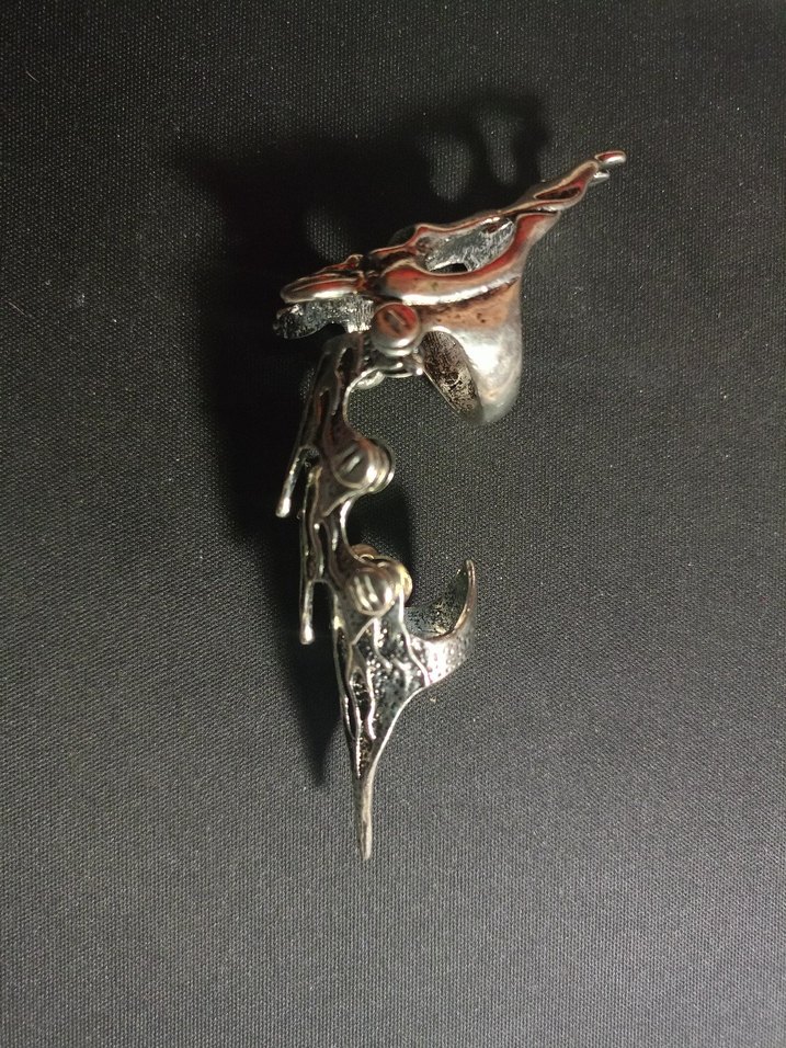 Gri Gotik Biker Erkek Yüzük - Görsel 4