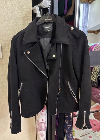 Siyah Süet Biker Deri Ceket
