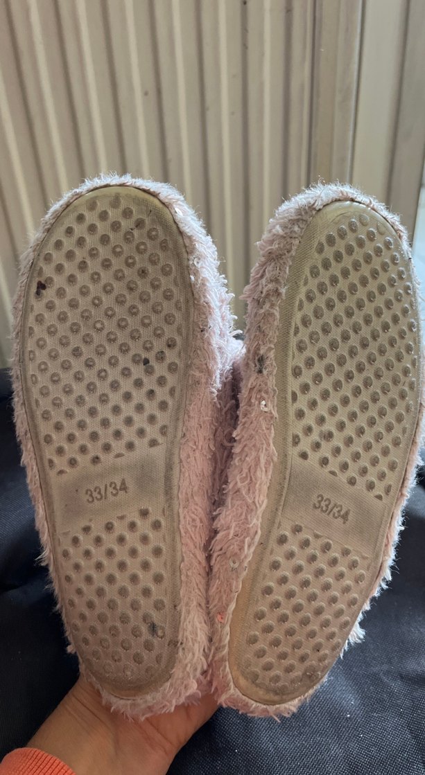 Kızlar için Pembe Peluş Ev Terliği - Görsel 4