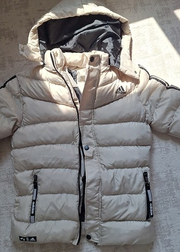 Adidas Beyaz Kapüşonlu Kışlık Mont