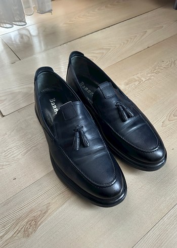 Lacivert hakiki deri loafer ayakkabı - Görsel 3