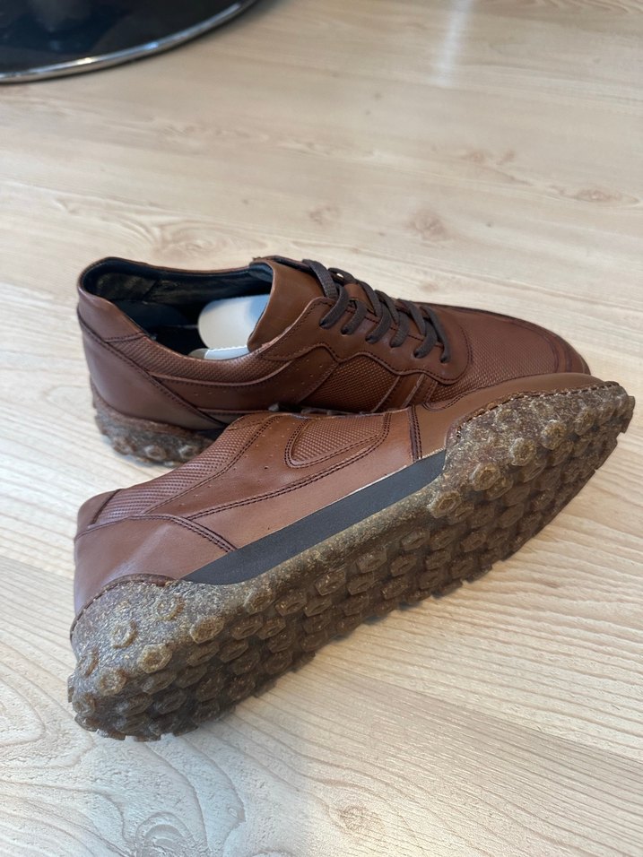 Kahverengi Deri Erkek Spor Ayakkabı - Görsel 3