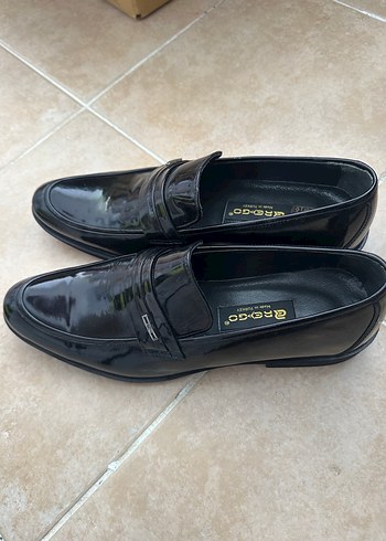 Hakiki rugan deri Siyah Erkek Klasik Ayakkabı Tokalı - Görsel 3