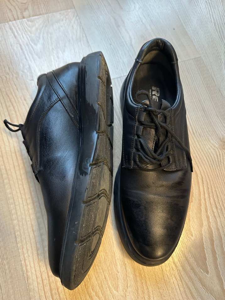 Erkek Siyah hakiki deri Ayakkabı - Görsel 2