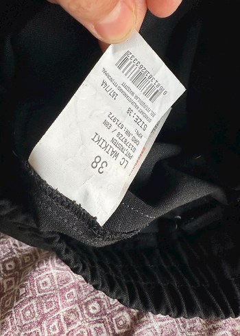 38 Beden siyah Renk Kadın Siyah Çizgili Kumaş Eşofman Altı