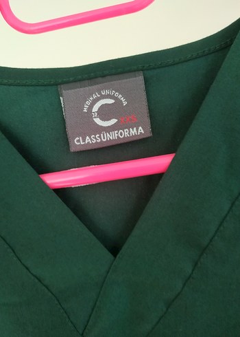 Koyu Yeşil, V Yaka Hemşire Üniforması - Görsel 4