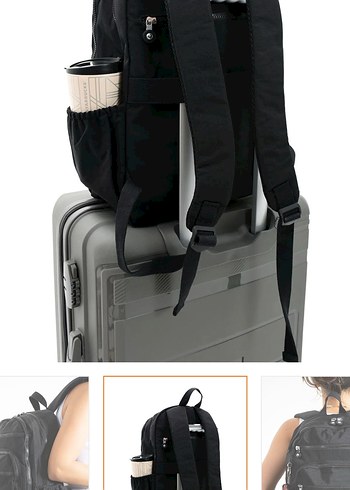 Diğer Sanmorris unisex suya dayanıklı kumaş, laptop bölmeli büyük boy