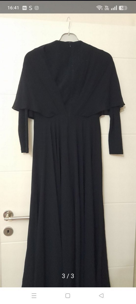 Uzun lacivert  Gotik Elbise - Görsel 3