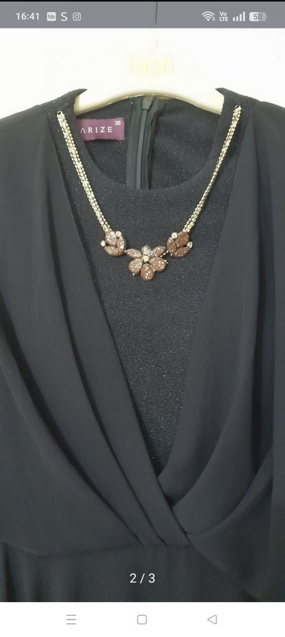 Uzun lacivert  Gotik Elbise - Görsel 2