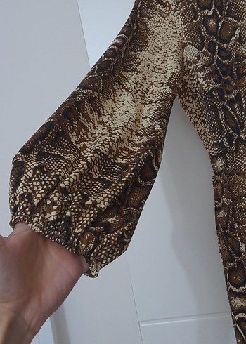 Bohem Yılan Desenli Uzun Elbise - Görsel 2