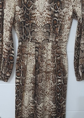 Bohem Yılan Desenli Uzun Elbise - Görsel 4