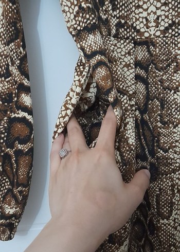 Bohem Yılan Desenli Uzun Elbise - Görsel 3