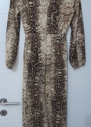 Bohem Yılan Desenli Uzun Elbise - Görsel 6