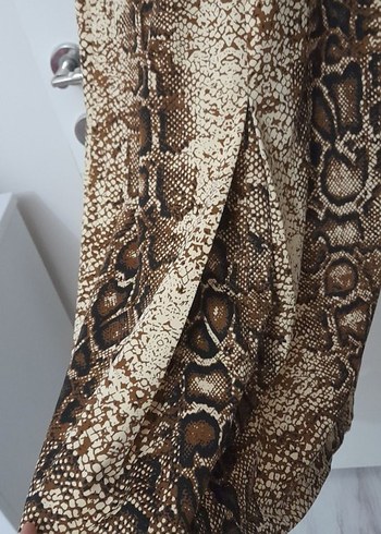 Bohem Yılan Desenli Uzun Elbise - Görsel 5