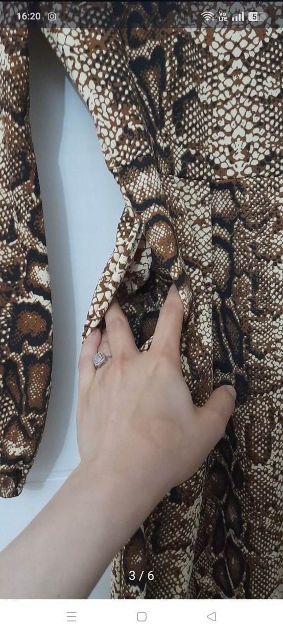 Bohem Yılan Desenli Uzun Elbise - Görsel 3