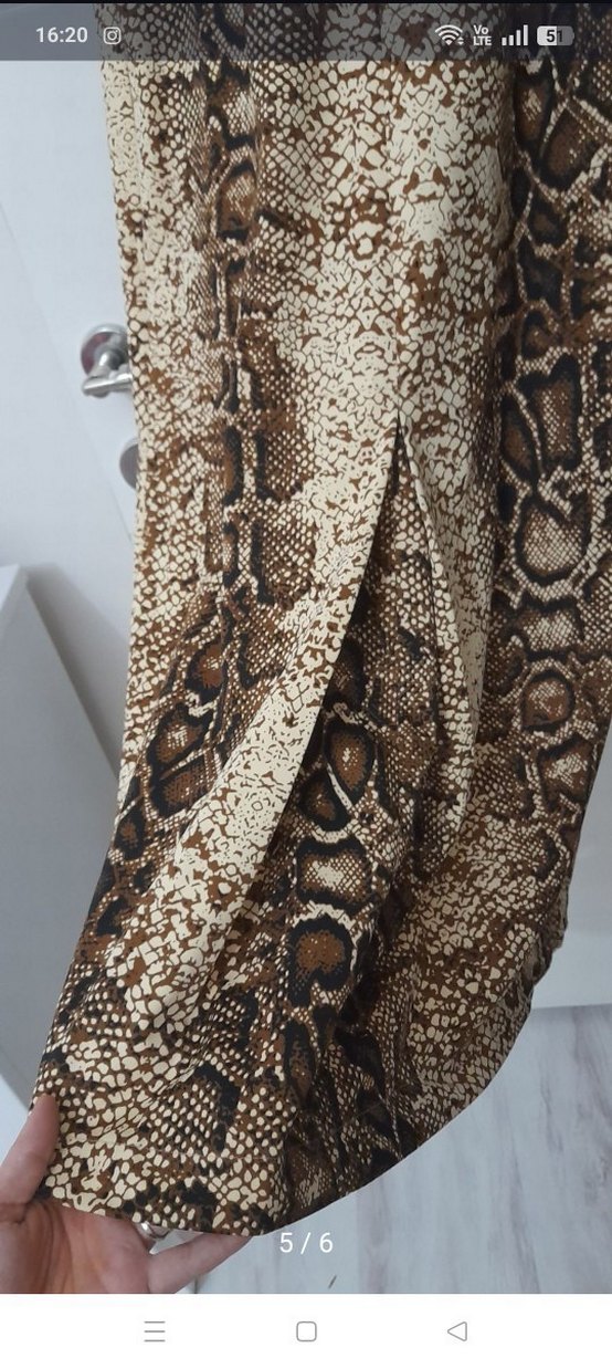 Bohem Yılan Desenli Uzun Elbise - Görsel 5